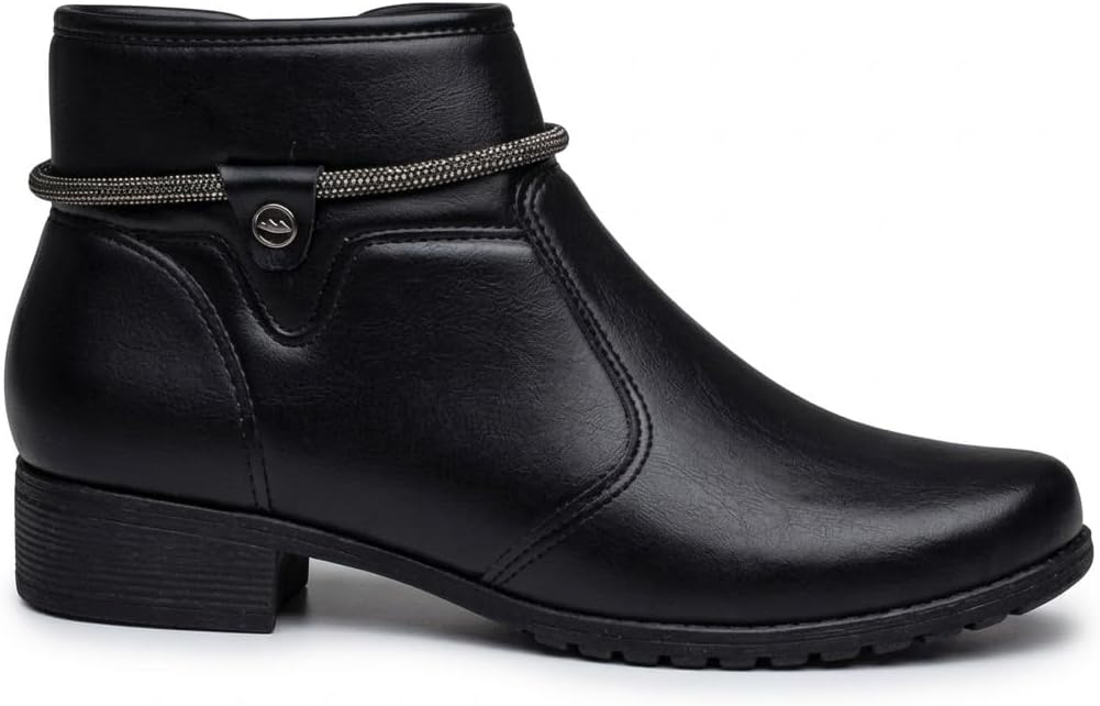 Bota Coturno Feminina Dakota Cano Curto com Zíper e Sola Tratorada