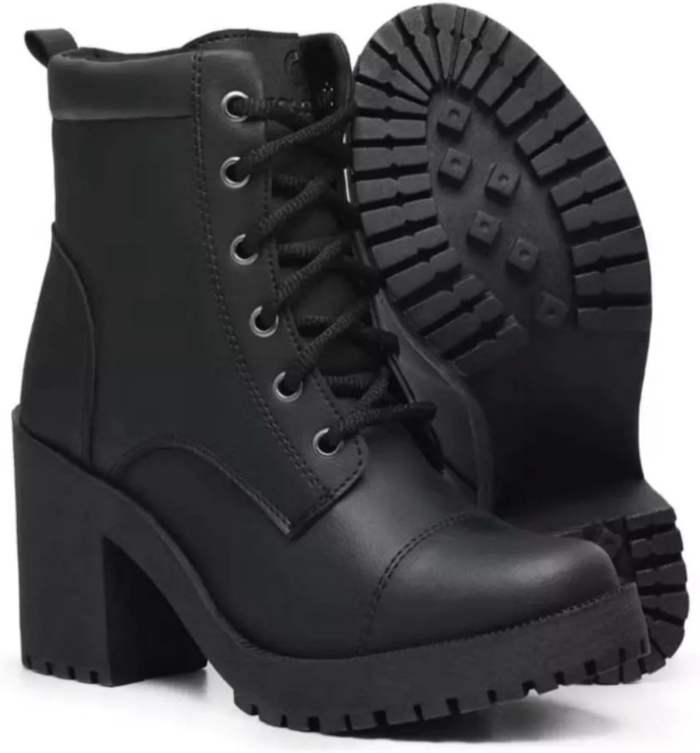 Bota Coturno Feminino Cano Médio com Salto Alto e Conforto Macio