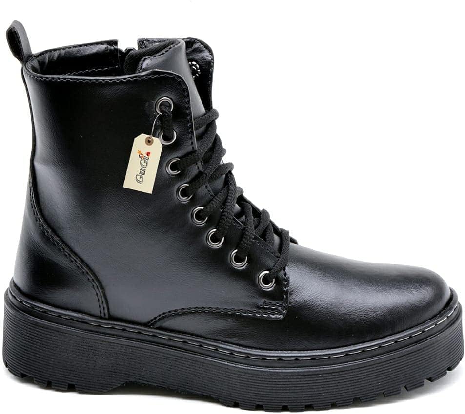 Bota Coturno Militar Feminino Cano Alto com Sola Antiderrapante