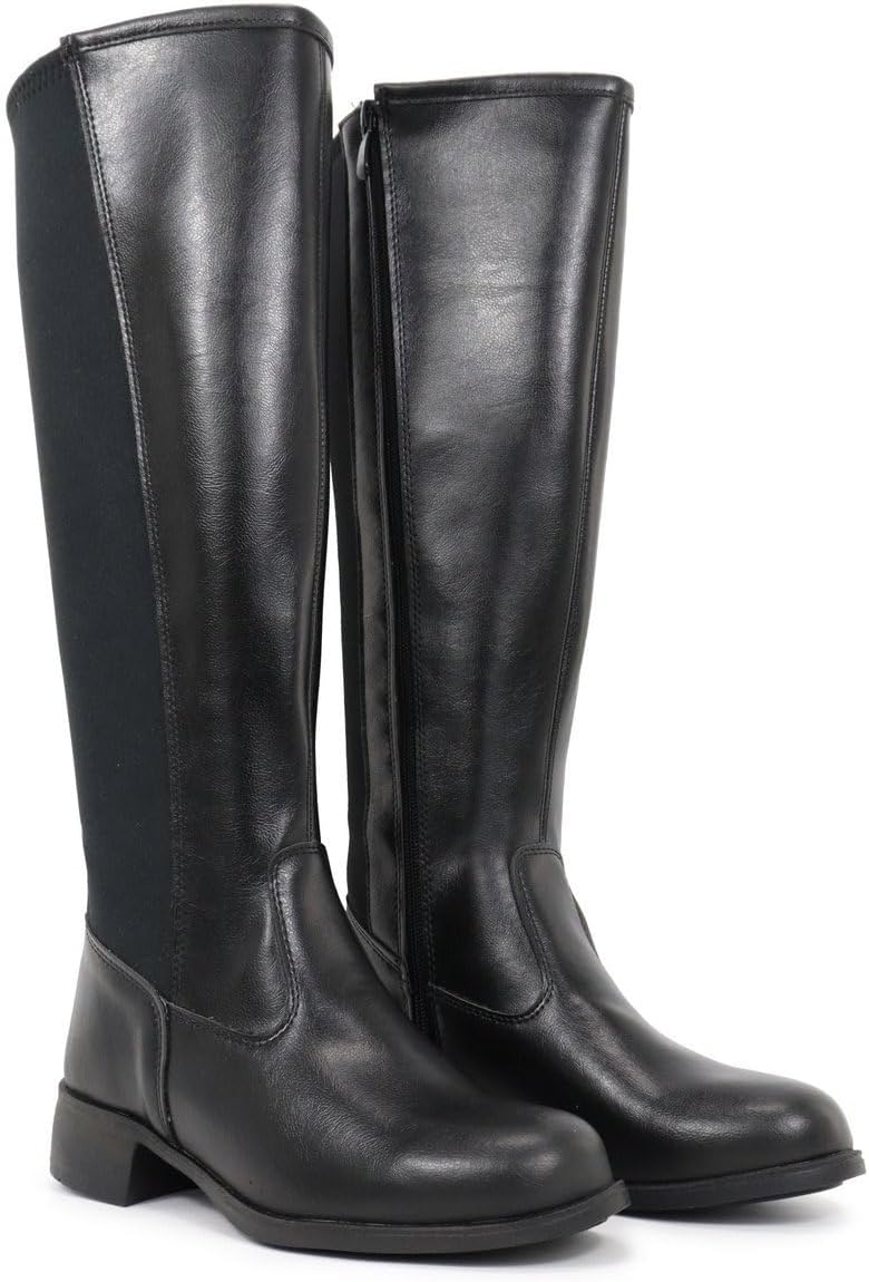 Bota Feminina Cano Longo Plus Size com Elástico e Solado Tratorado