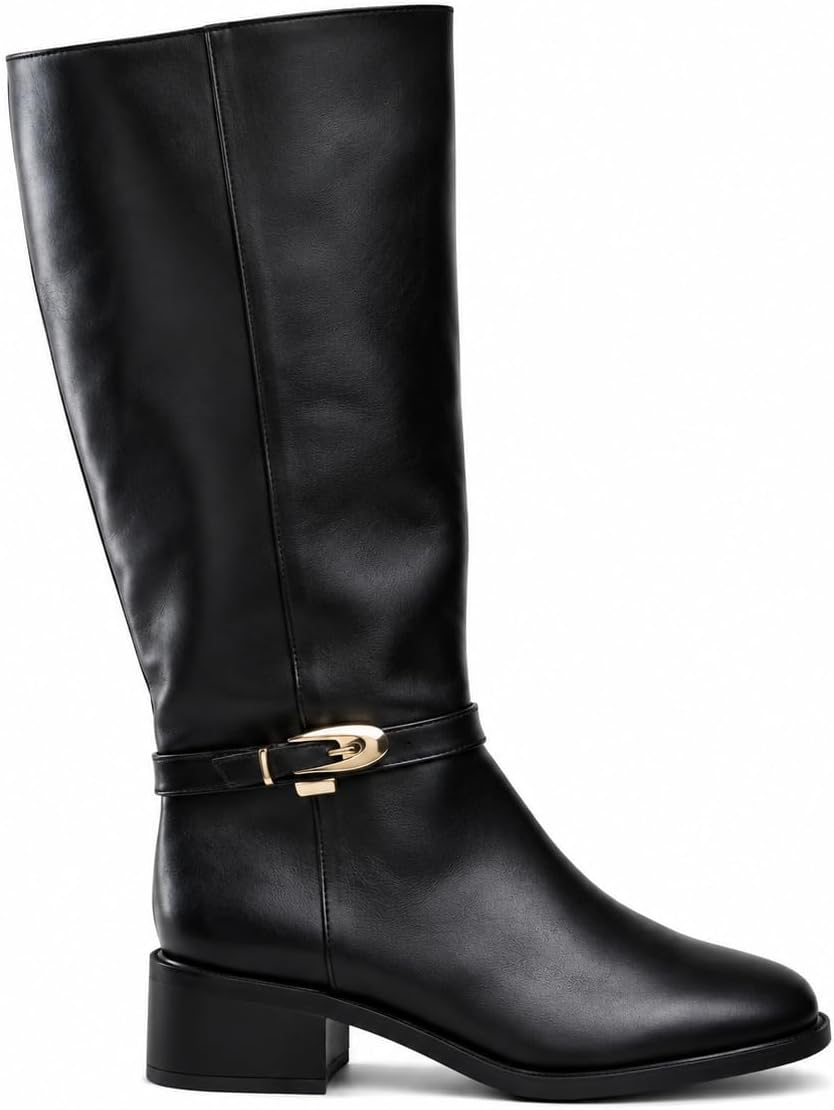 Bota Montaria Feminina Cano Alto com Detalhe Metálico