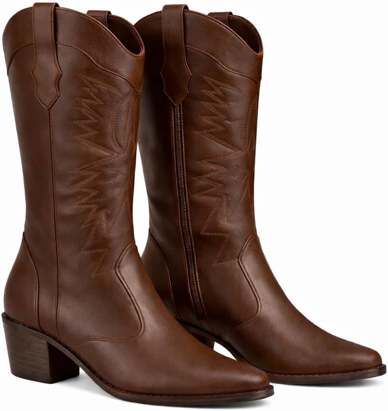 Botas Femininas Texana Rodeio Country Cano Alto Bico Fino