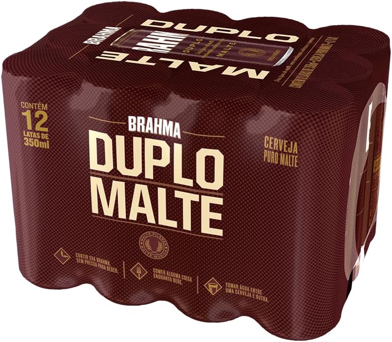 Cerveja Brahma Duplo Malte 350ml: Pack com 12 Unidades
