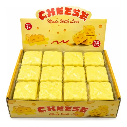 Brinquedo Queijo Antiestresse Squish Viral Amarelo