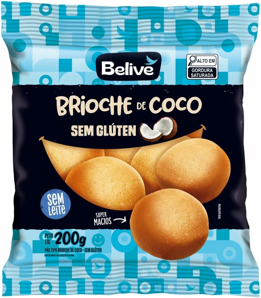 Brioche de Coco Belive Sem Glúten e Sem Lactose 200g