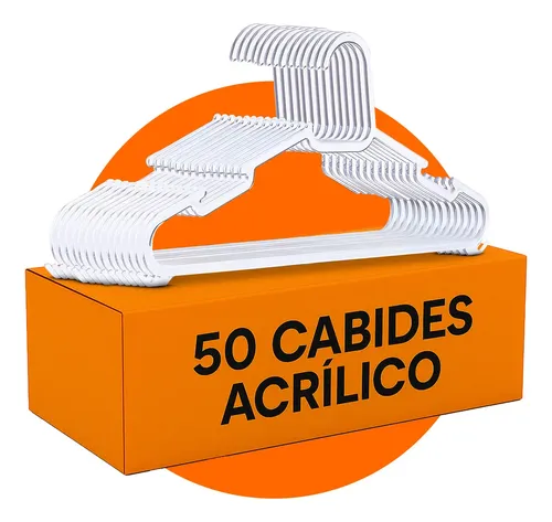 Cabide Acrílico Premium Kit 50 Unidades Transparente Libery Casa