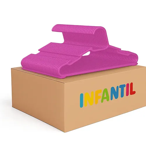 Cabides Infantil Acrílico Rosa 50 Unidades
