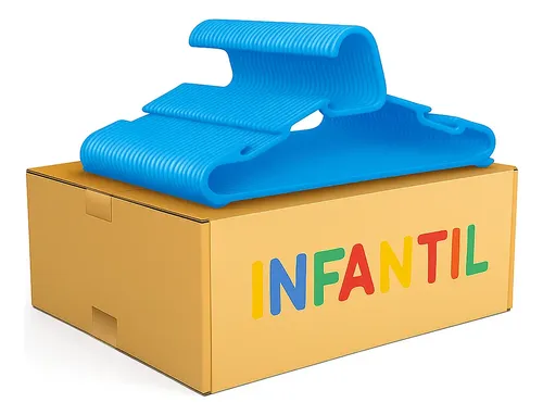 Cabides Libery.casa Acrílico Infantil Azul: Kit com 50 Unidades
