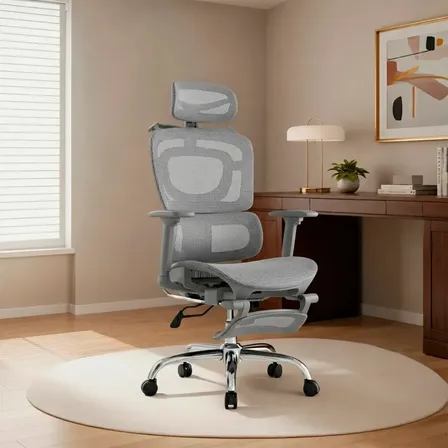 Cadeira de Escritório Ergonômica NR17 com Apoio para Pés e Suporte Lombar