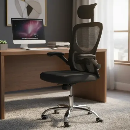 Cadeira de Escritório Ergonômica Ravena com Apoio Lombar e Nuca