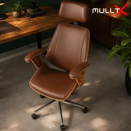 Cadeira de Escritório Executiva MULLTX em Madeira Premium
