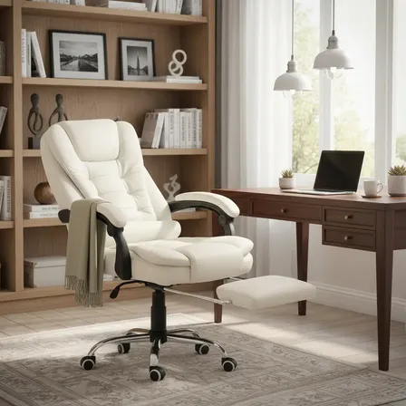 Cadeira de Escritório Presidente Itália Ergonômica com Apoio para Pés Luvinco