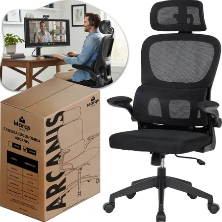 Cadeira de Escritório Presidente Marqs Home Arcanis Ergonômica NR17