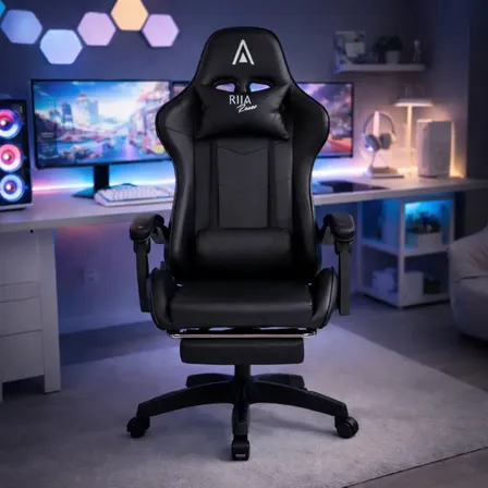 Cadeira Gamer Ergonômica Alpha Rija de Couro Sintético