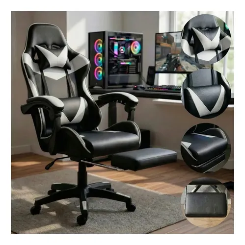 Cadeira Gamer Ergonômica Led Tools com Apoio de Pés e Reclinação