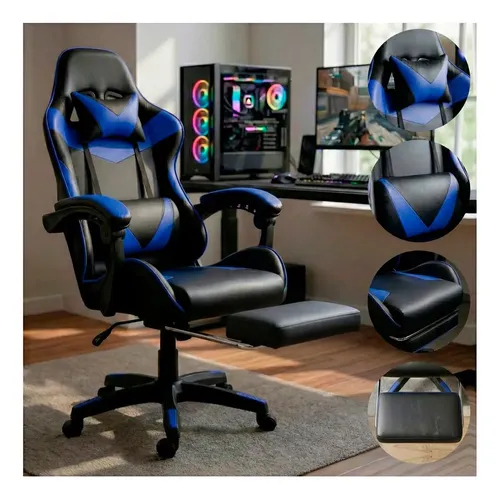 Cadeira Gamer K Nakasaki Setup Jogos Reclinável com Apoio de Pés e LED