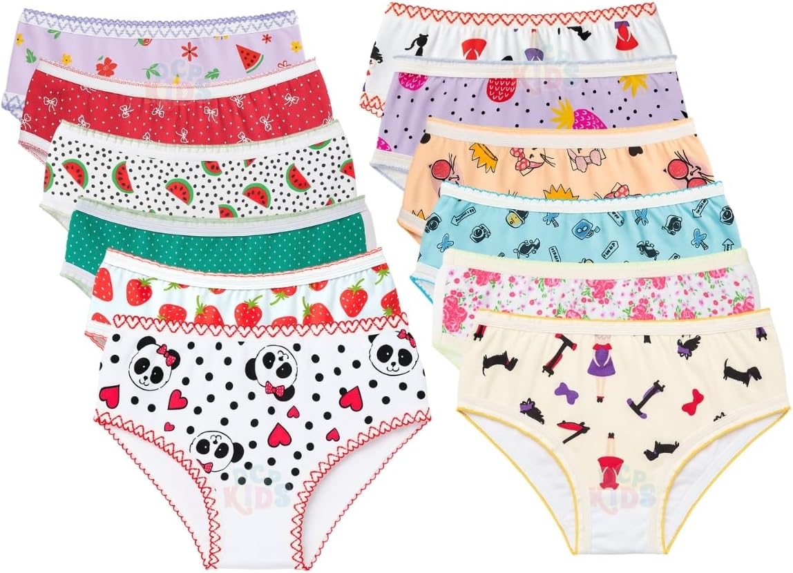 Kit 12 Calcinhas Infantis Básicas Estampadas DCP Kids