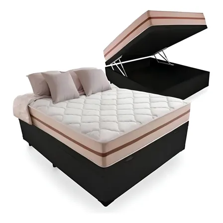 Cama Box Baú Casal com Colchão de Molas Ensacadas Pillow Angel