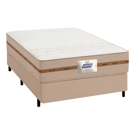 Cama Box Casal Gazin Flora Bege 138x188cm: Conforto e Durabilidade