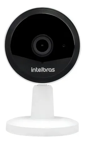 Câmera de Segurança Interna Intelbras IM1 WiFi Full HD Câmera de segurança interna Intelbras IM1 branca com lente frontal preta e suporte de base redondo