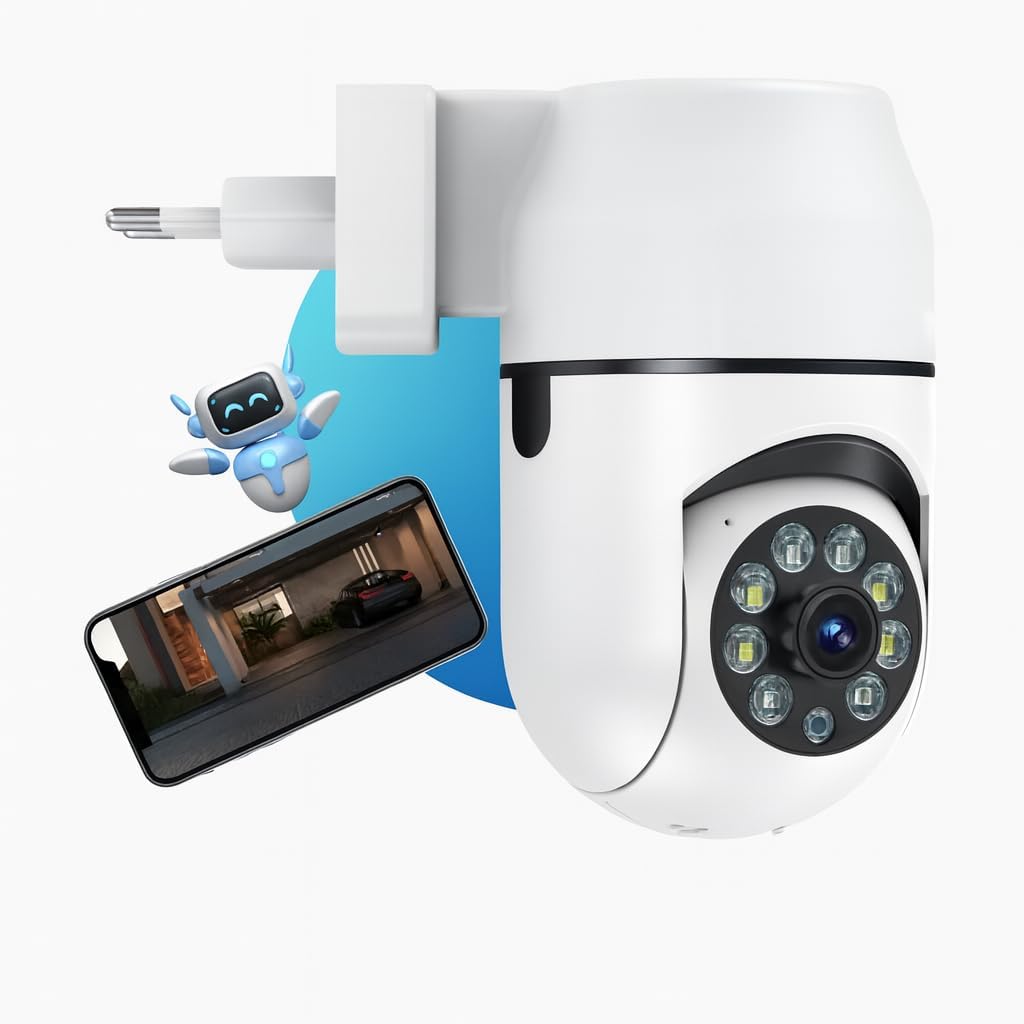 Câmera de Segurança Tomada WiFi 360° HD 1080p