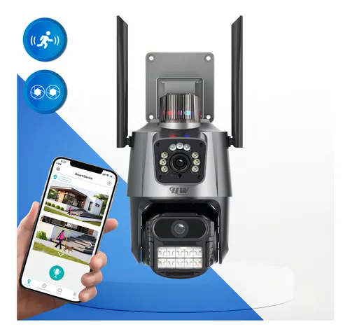 Câmera de Segurança Wi-fi IP Dual HW: Visão Noturna Colorida e Sirene