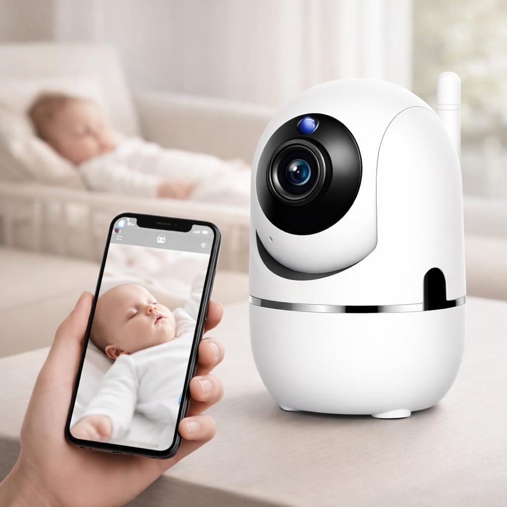 Câmera Smart Segurança WiFi Giratória Full HD com Visão Noturna