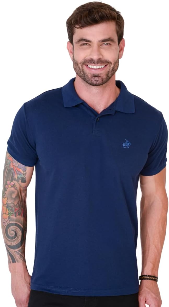 Camiseta Gola Polo Masculina Básica em Tecido Piquet