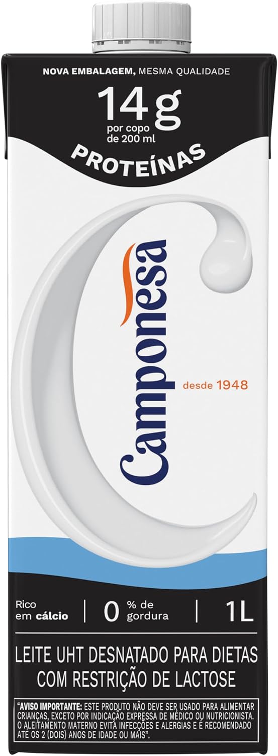 Leite Camponesa UHT Zero Lactose com 14g de Proteína 1L