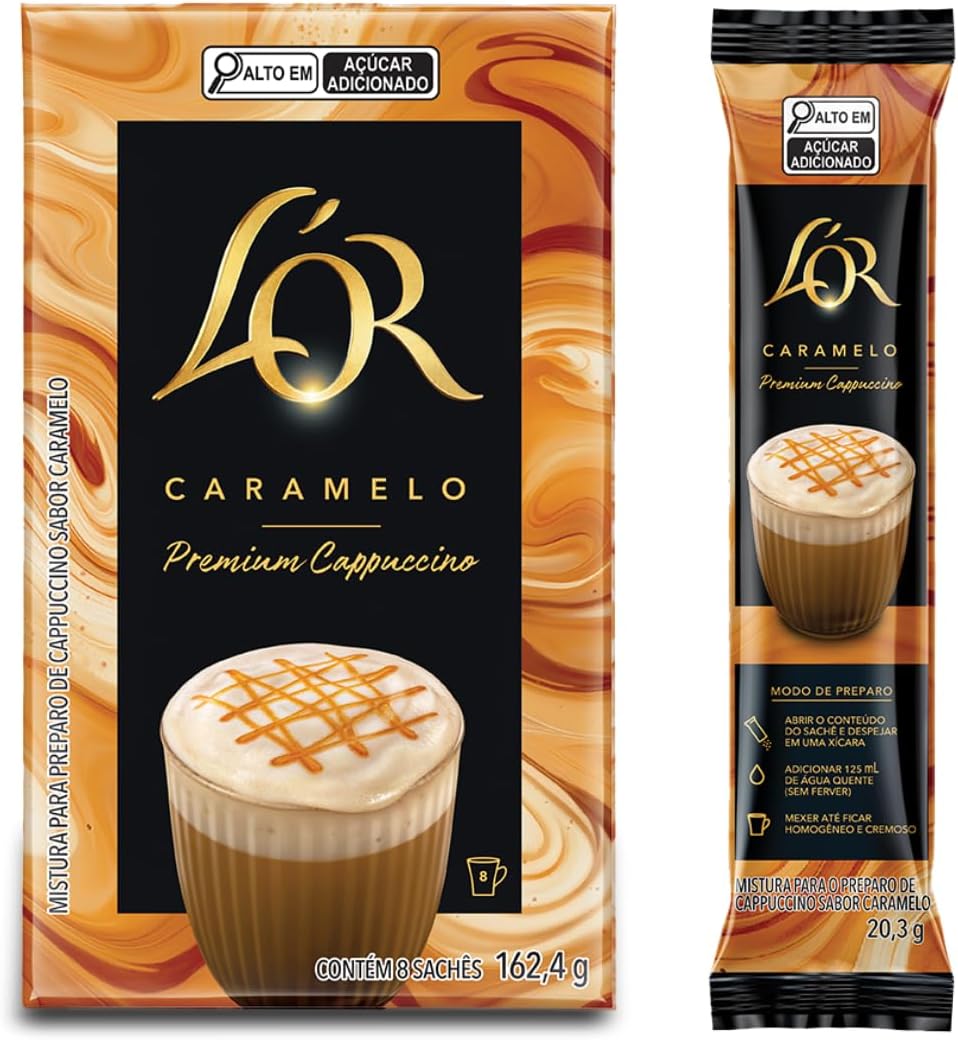 Cappuccino L'OR Caramelo Solúvel 8 unidades