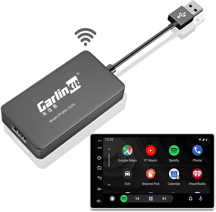 Adaptador CarlinKit 2 em 1: Wireless CarPlay e Android Auto para Central Android