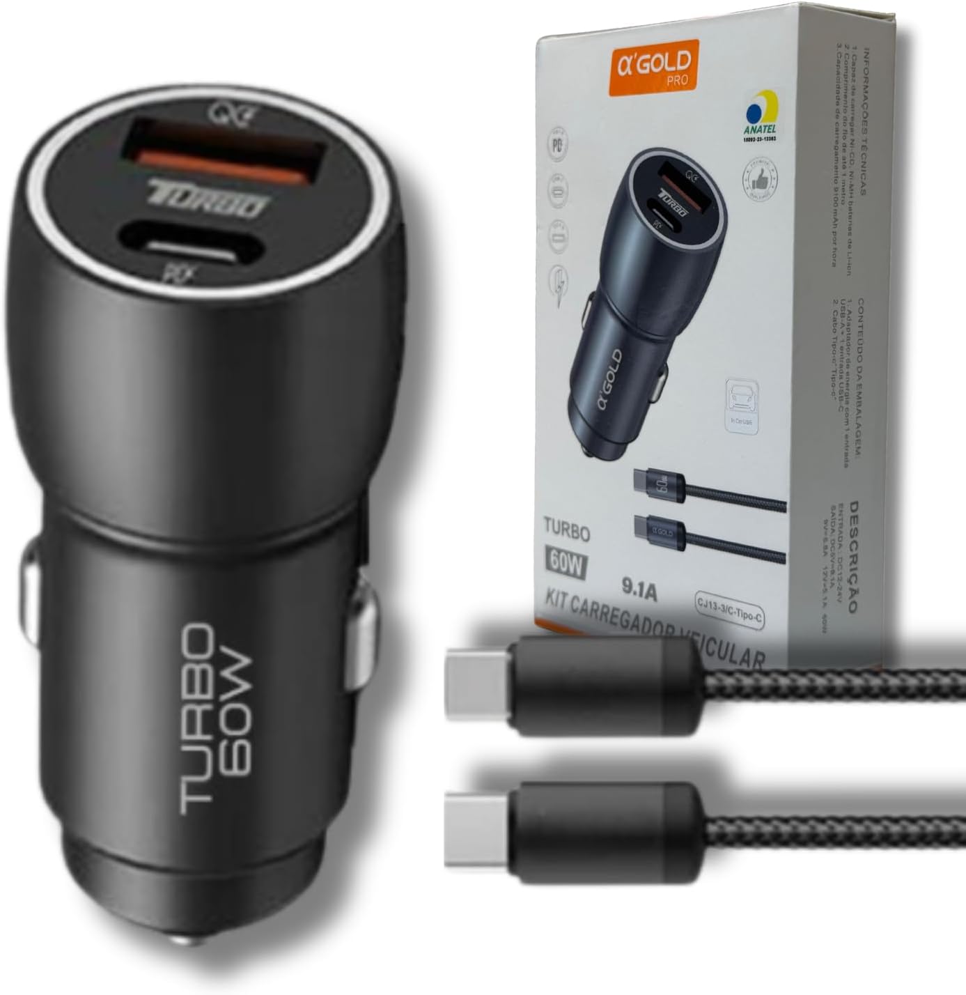 Carregador Veicular Turbo 60W Pro com Cabo USB-C: Vale a Pena?