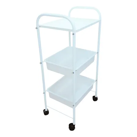 Carrinho Auxiliar para Estética e Salão Mbm Decor com 2 Bandejas