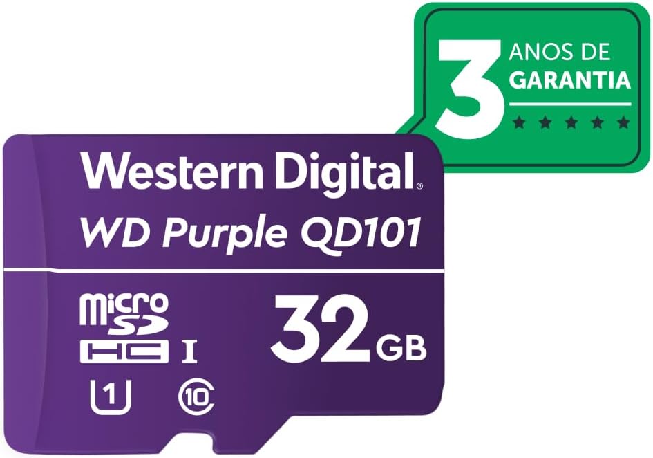 Cartão de Memória Micro SD 32GB WD Purple Intelbras