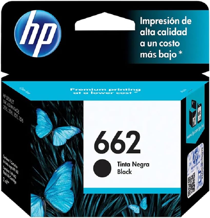 Cartucho de Tinta HP 662 Preto Original (CZ103AB)
