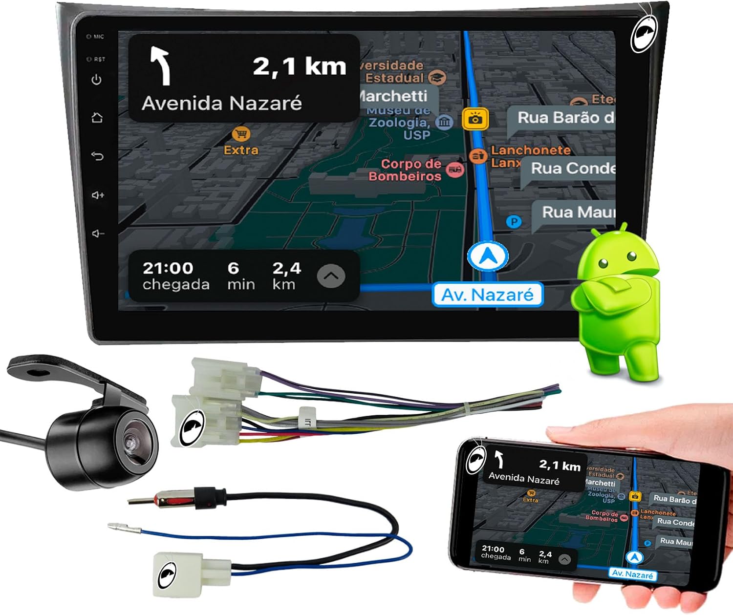 Central Multimídia 9" para Corolla 2009 a 2014 com Android Auto e CarPlay