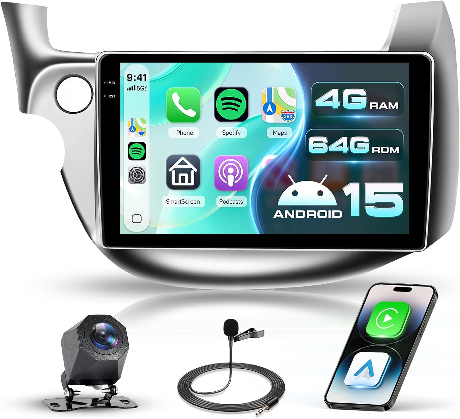 Central Multimídia Honda Fit 2008-2013 Android 15 4+64GB