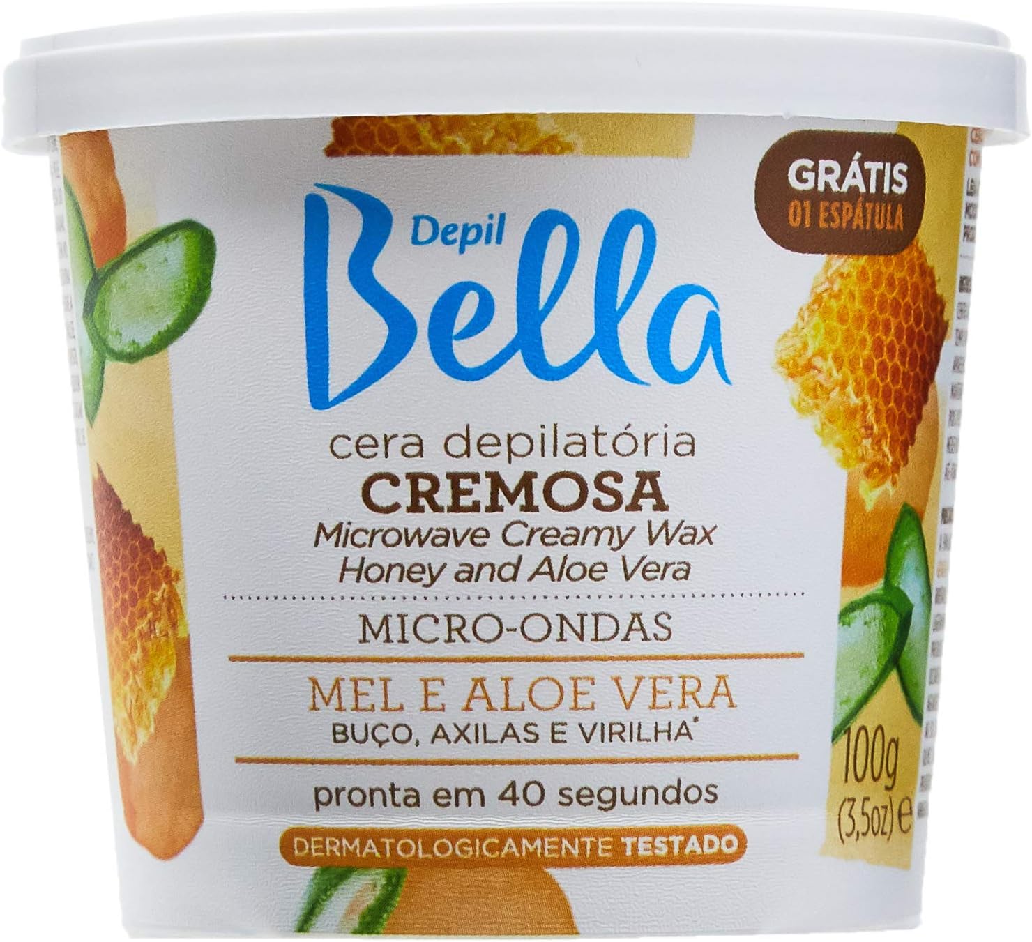 Cera Depilatória Depil Bella Mel e Aloe Vera para Micro-ondas 100g