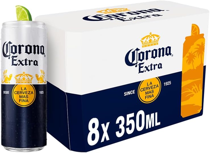 Cerveja Corona Extra Lata 350ml - Pack com 8 Unidades