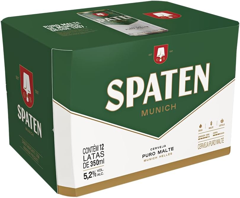 Pack Cerveja Spaten Puro Malte 350ml - 12 Unidades