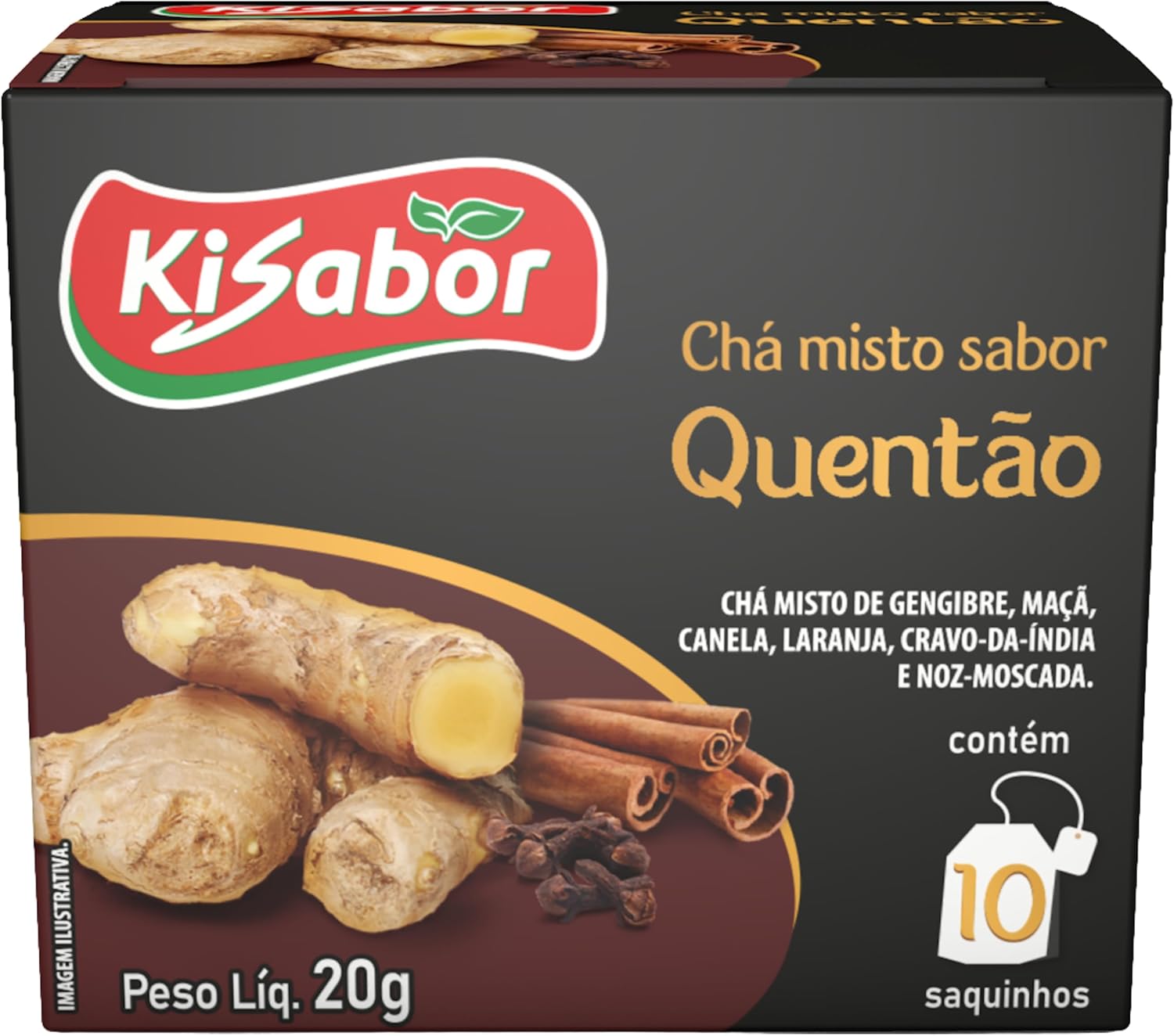 Chá de Gengibre Kisabor: Sabor Quentão em 10 Saquinhos