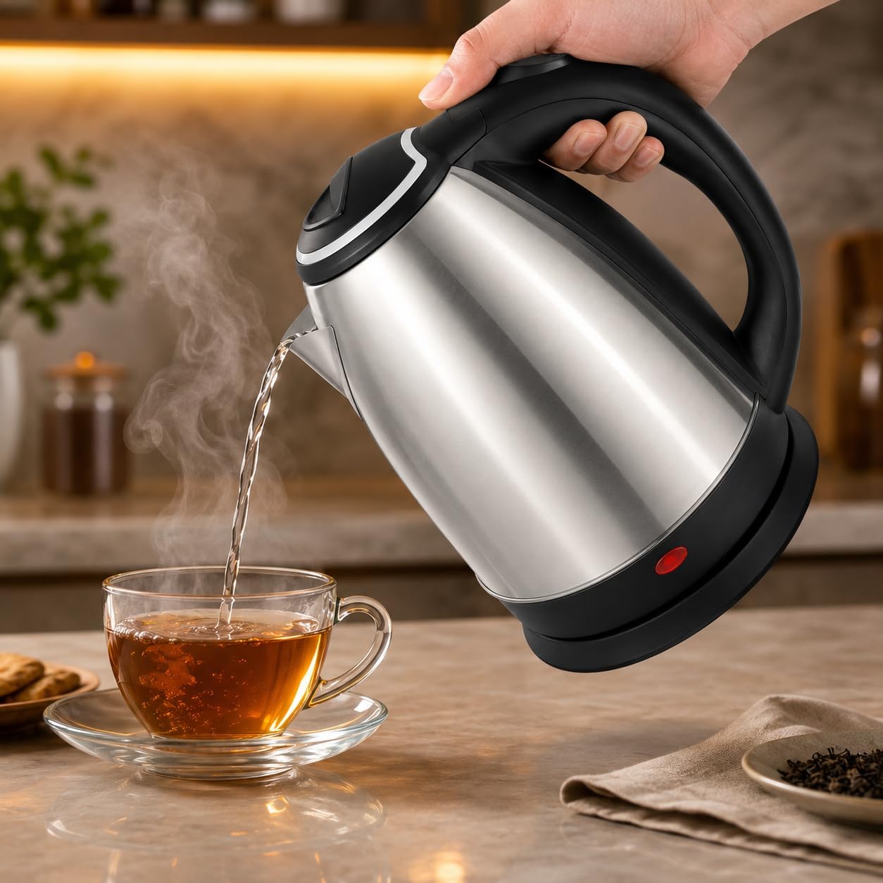 Chaleira Elétrica 2 Litros Inox 110V com Desligamento Automático