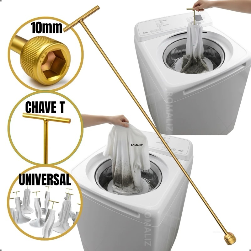 Chave T 10mm Longa Universal para Máquina de Lavar