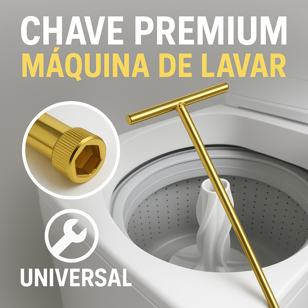 Chave T Longa 10mm com Pastilha para Agitador de Máquina de Lavar