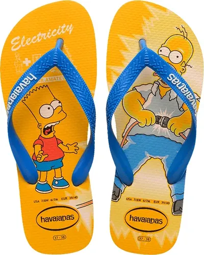 Chinelo Havaianas Legítima Simpsons Adulto Amarelo Homer/Bart