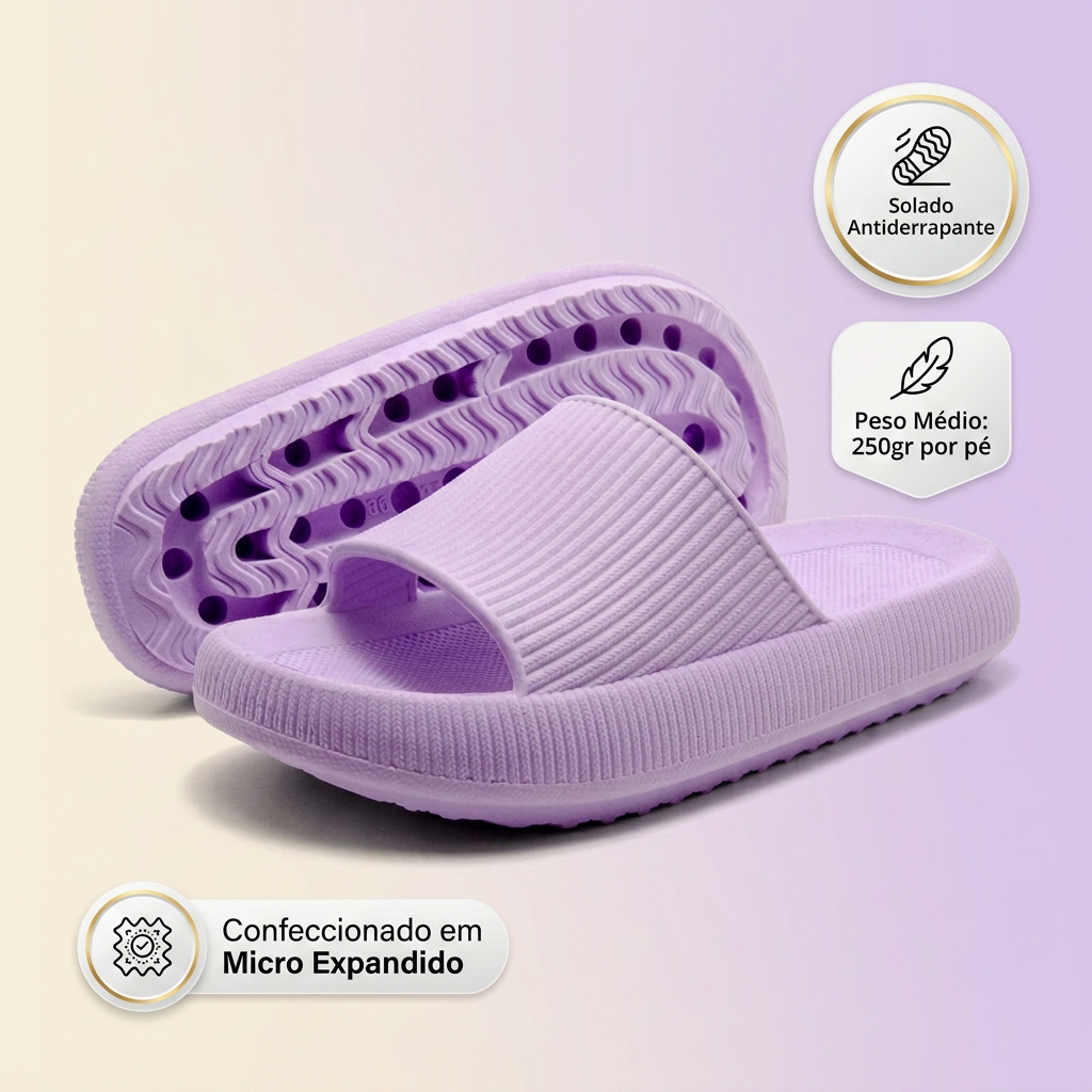 Chinelo Nuvem Slide Feminino Ortopédico em Micro Expandido