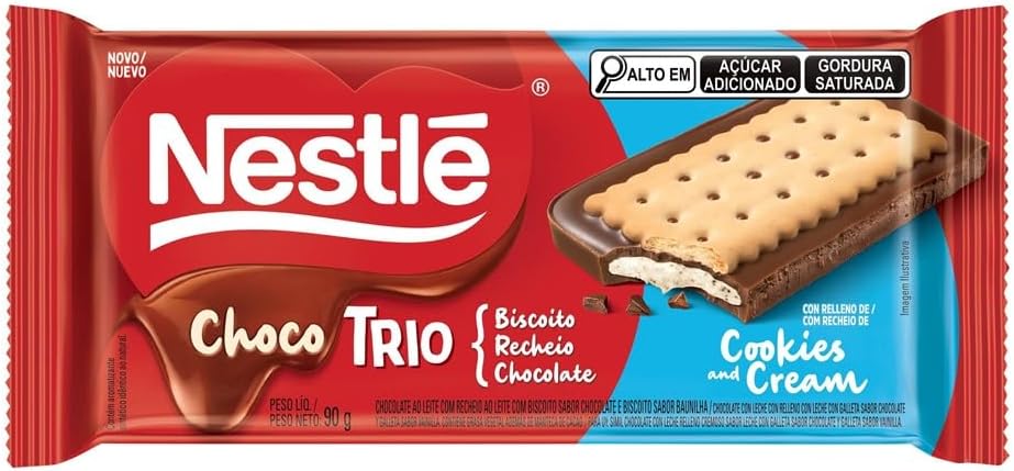 Vale a pena? Chocolate Nestlé Chocotrio Cookies & Cream 90g