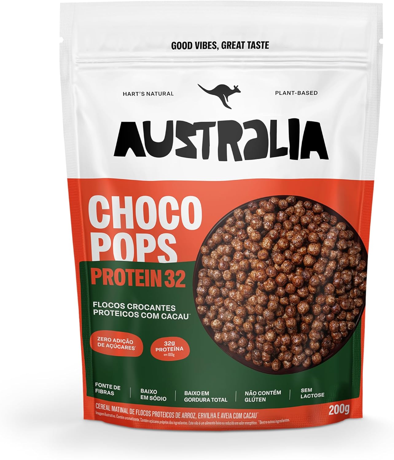 ChocoPops Australia Protein: Cereal Vegano e Sem Açúcar