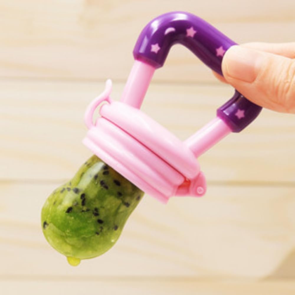 Chupeta Mordedor Alimentadora de Silicone para Bebês - Rosa