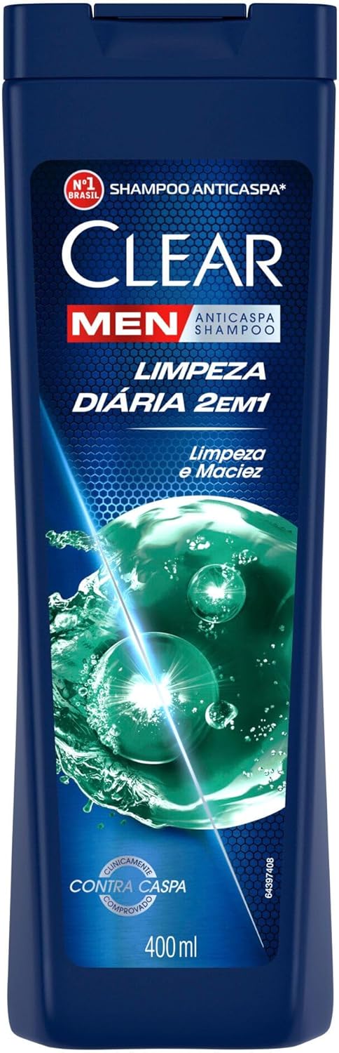 Clear Men Limpeza Diária 2 Em 1: Shampoo Anticaspa 400ml